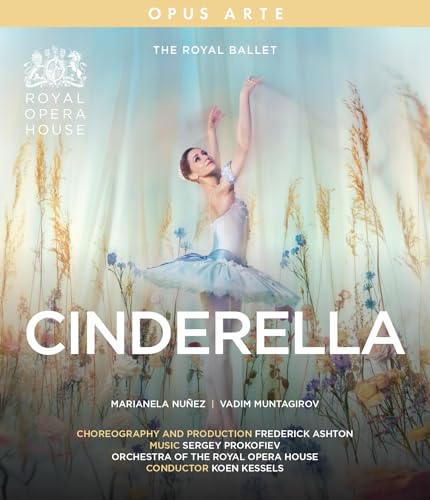 Blu-ray cover for "Cinderella" featuring a ballerina in a blue dress.