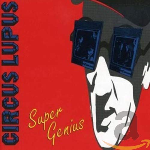 Red album cover with white clown face and blue text "Circus Lupus.
