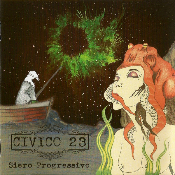 CD cover with surreal illustration of a woman, bird, and boat.
