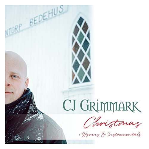 CD cover for Cj Grimmark’s “Christmas + Hymns & Instrumentals” featuring a man’s profile.