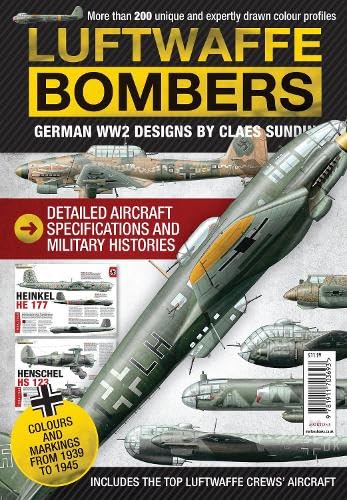 Cover of "Luftwaffe Bombers" book featuring WWII German aircraft illustrations.