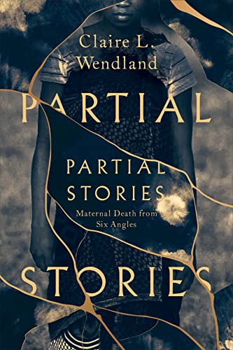 Book cover: woman’s torso with cracked overlay, title “Partial Stories.”