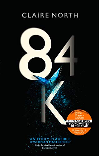 Black book cover with large white “84K” and a blue butterfly image.