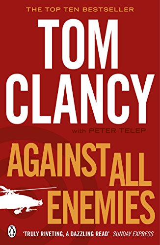 Book cover: "Against All Enemies" by Tom Clancy, with a helicopter.
