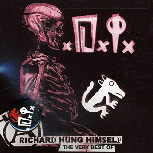 Album cover with skeletal figure, abstract shapes, and a white weasel.