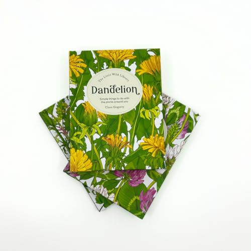 Book cover titled Dandelion featuring yellow flower illustrations on a green botanical background.