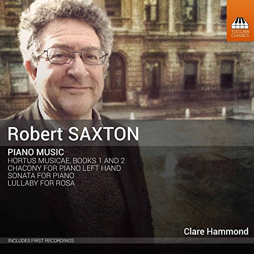 CD cover featuring portrait of composer Robert Saxton and pianist Clare Hammond.