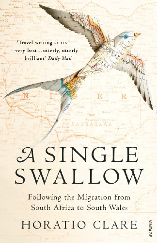Book cover featuring a paper-cut swallow over a vintage map background.