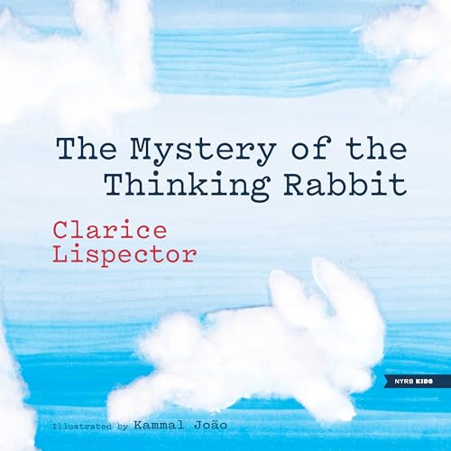 Book cover: blue watercolor background, white rabbit formed from clouds.