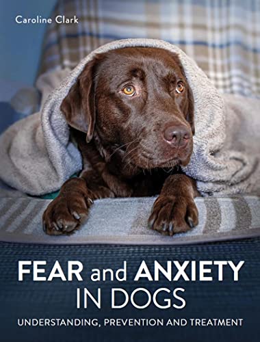 Book cover featuring a chocolate Labrador and text: “Fear and Anxiety in Dogs.”