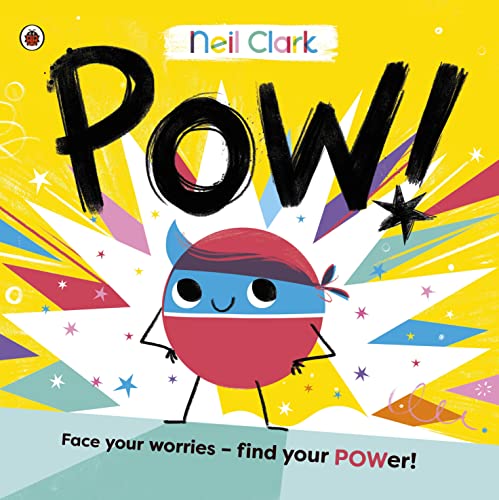Book cover featuring a red circular character wearing a blue mask on yellow background.