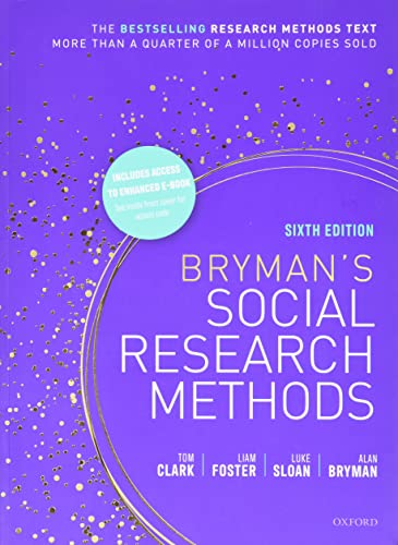 Blue textbook cover with white text: "Bryman's Social Research Methods," sixth edition.