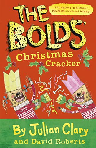 Book cover: "The Bolds' Christmas Cracker" with cartoon hyenas in hats.