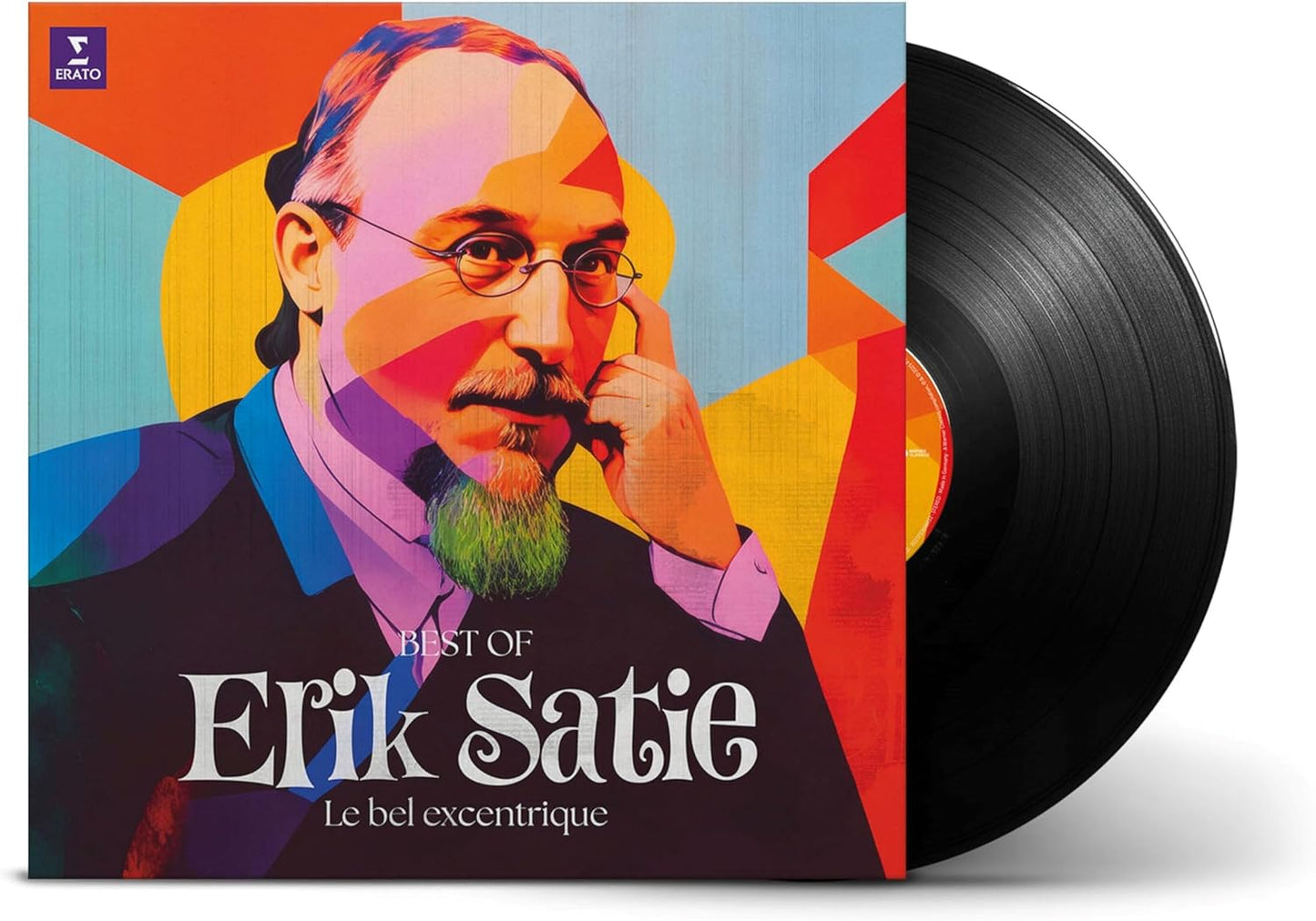 Vinyl record cover featuring a portrait of composer Erik Satie.