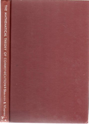 Red book spine with gold text: "The Mathematical Theory of Communication.