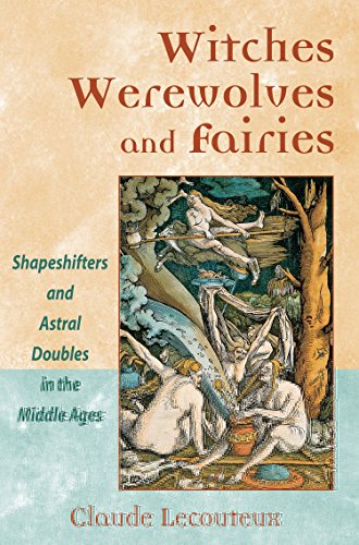 Book cover depicting a medieval woodcut of witches and shapeshifters.