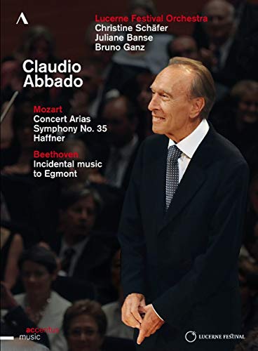 DVD cover featuring conductor Claudio Abbado in a suit, with orchestra blurred background.