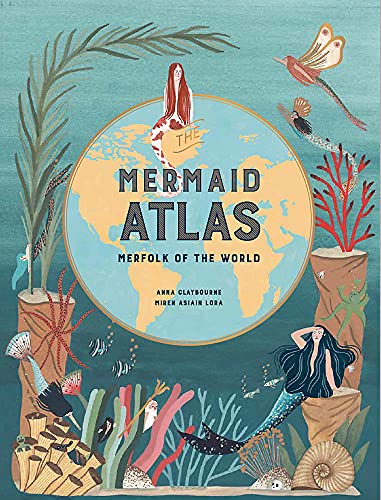 Book cover depicting mermaids, coral, and a world map illustration.