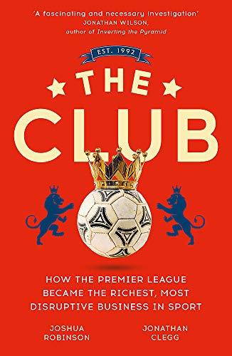 Red book cover with a soccer ball, crown, and lions; title "The Club".