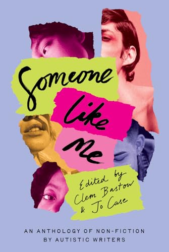 Book cover with collage of faces and colorful torn paper shapes on lavender background.