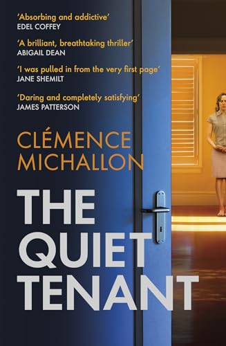 Book cover: “The Quiet Tenant” by Clémence Michallon, featuring a doorway and woman.
