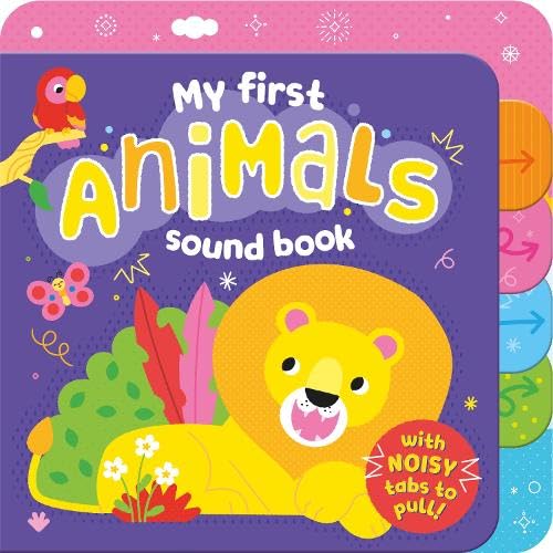 Colorful children’s sound book featuring animals like a parrot and lion.