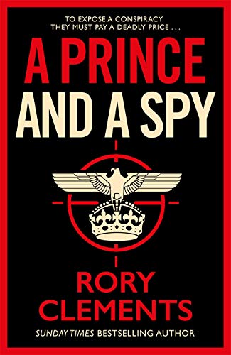 Book cover: "A Prince and a Spy" with a crown and eagle emblem.