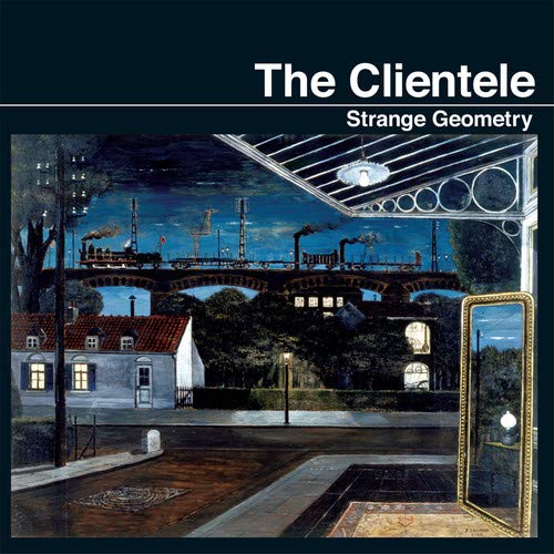 Album cover showing a night scene with a train on a bridge and mirror.