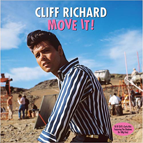Cliff Richard album cover, “Move It!”, featuring a young man in striped shirt.