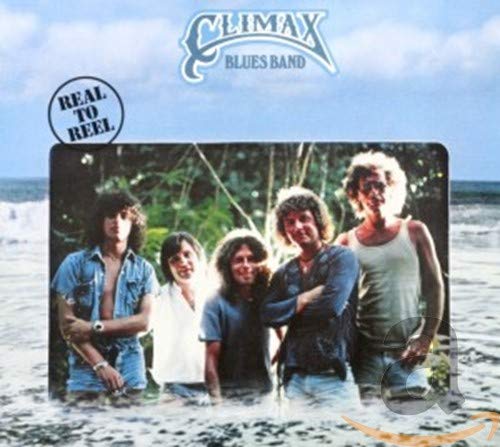 Album cover for Climax - Real To Reel featuring a band on a beach.