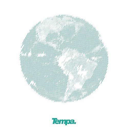 A vinyl record with a green striped design and the word "Tempa" below it.