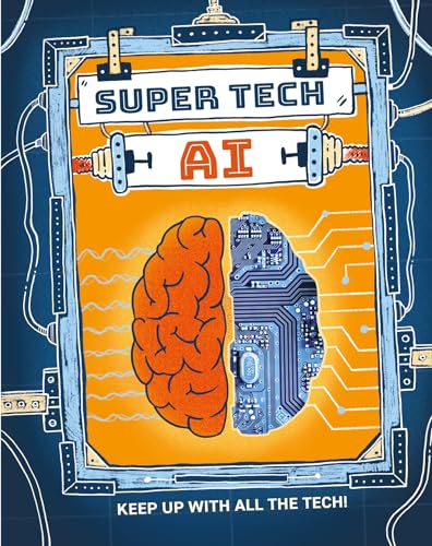 Book cover showing a human brain half and a circuit board half on orange.