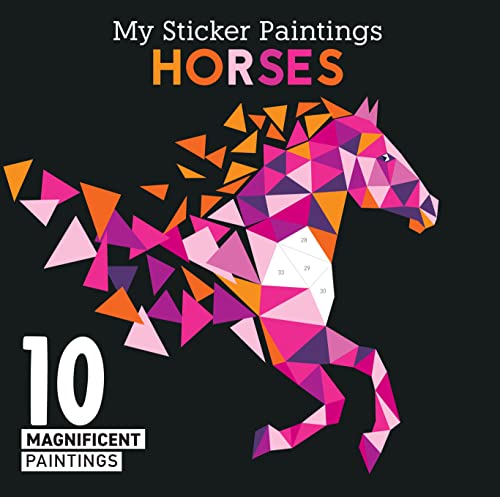 Book cover featuring a geometric, pink and orange horse head silhouette.