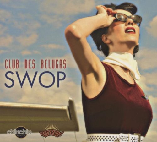 A woman in vintage attire looks up against a cloudy sky on this album cover.