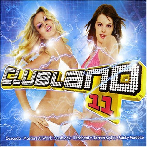 CD cover for “Clubland 11” featuring two women and bright graphics.