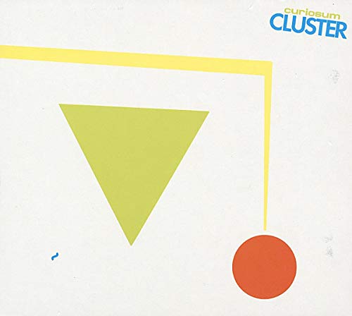 CD cover for Cluster’s “Curiosum” featuring geometric shapes in green, red, and yellow.