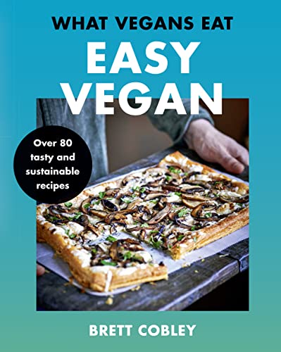 Vegan cookbook cover featuring a mushroom tart and bold text.
