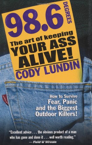 Book cover titled 98.6 Degrees tucked into the back pocket of blue jeans.