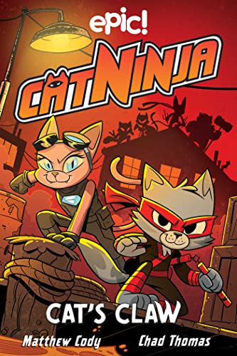 Book cover featuring two anthropomorphic cats in ninja gear.