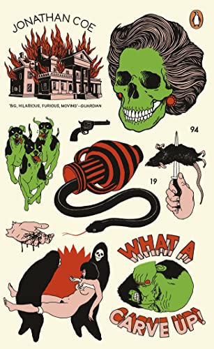 Book cover featuring a collage of macabre illustrations including a burning house and skull.