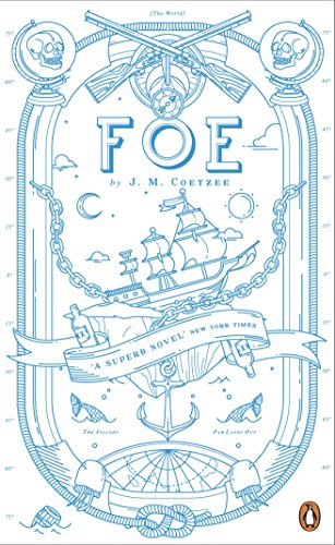 Book cover for "Foe" with nautical illustration and skull motifs.