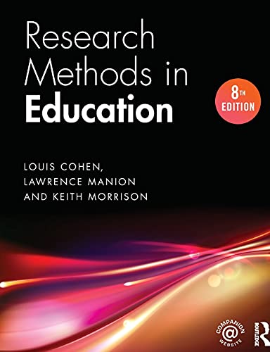 Book cover for Research Methods in Education, 8th edition, by Cohen, Manion, and Morrison.