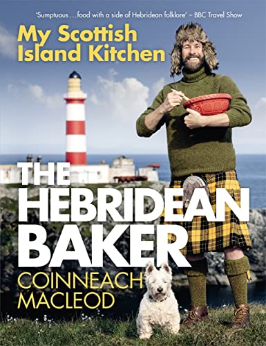 Book cover featuring a man in traditional Scottish attire with a dog.