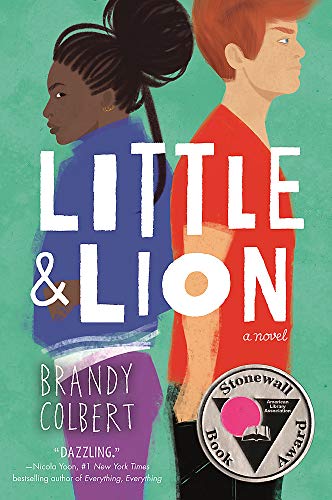 Book cover: two young people with the title "Little & Lion" in white.