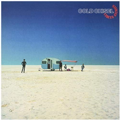Album cover: vast desert landscape with people and a caravan.