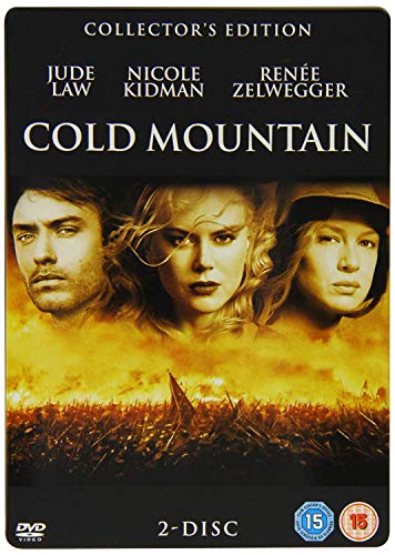 Cold Mountain" DVD cover featuring Jude Law, Nicole Kidman, and Renée Zellweger.