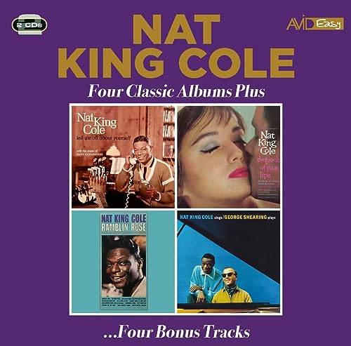Album cover featuring four Nat King Cole album artworks on a purple background.