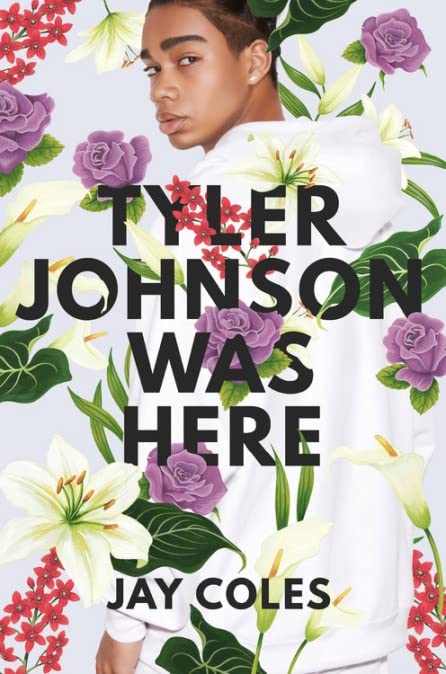 Book cover featuring a young person amidst vibrant floral patterns.