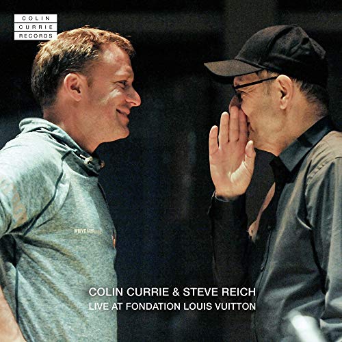 Colin Currie and Steve Reich facing each other, CD cover art.
