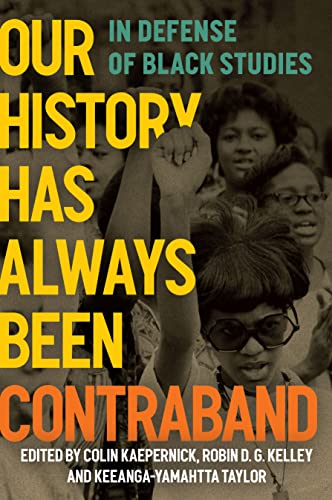 Book cover with text and a historic photo of Black protestors.